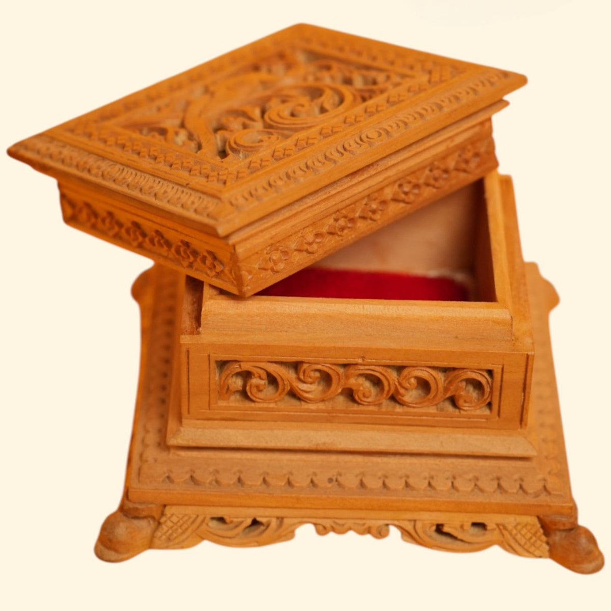 Peacock Jewellery Box in Shivani Wood – view 4