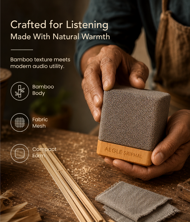 Portable Bamboo Bluetooth Speaker for Music and Audio