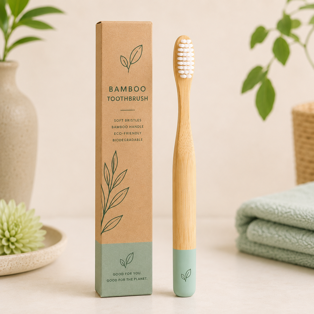 Bamboo Toothbrush With Packaging