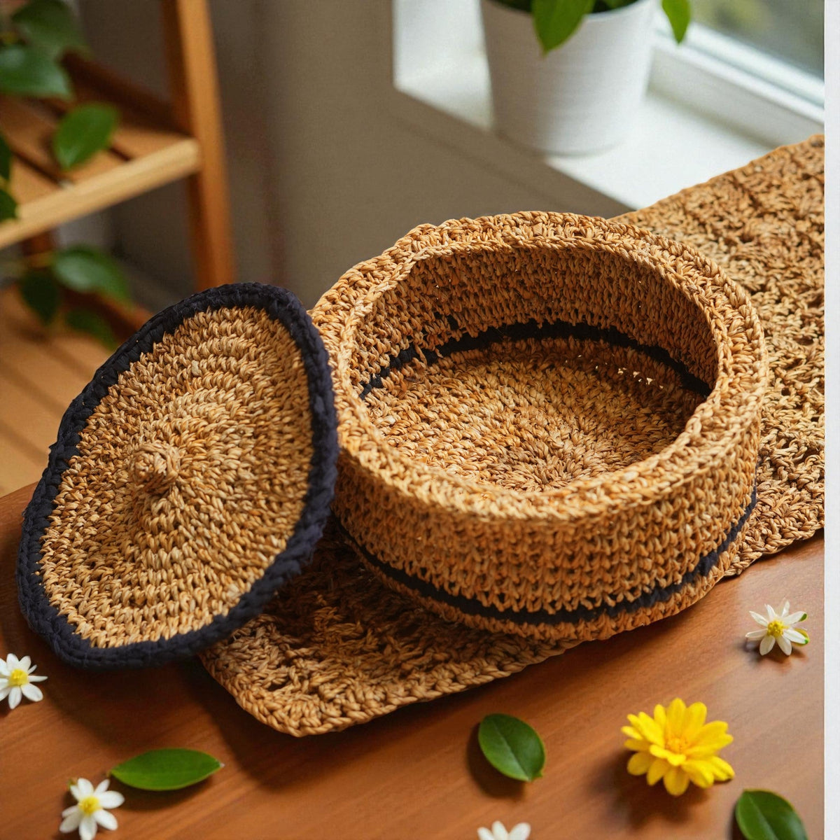 Banana Fibre Chapathi Box with Lid – view 3
