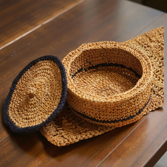 Banana Fibre Chapathi Box with Lid – Handwoven Natural Roti Basket