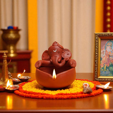 Handcrafted Terracotta Ganesha Deepa