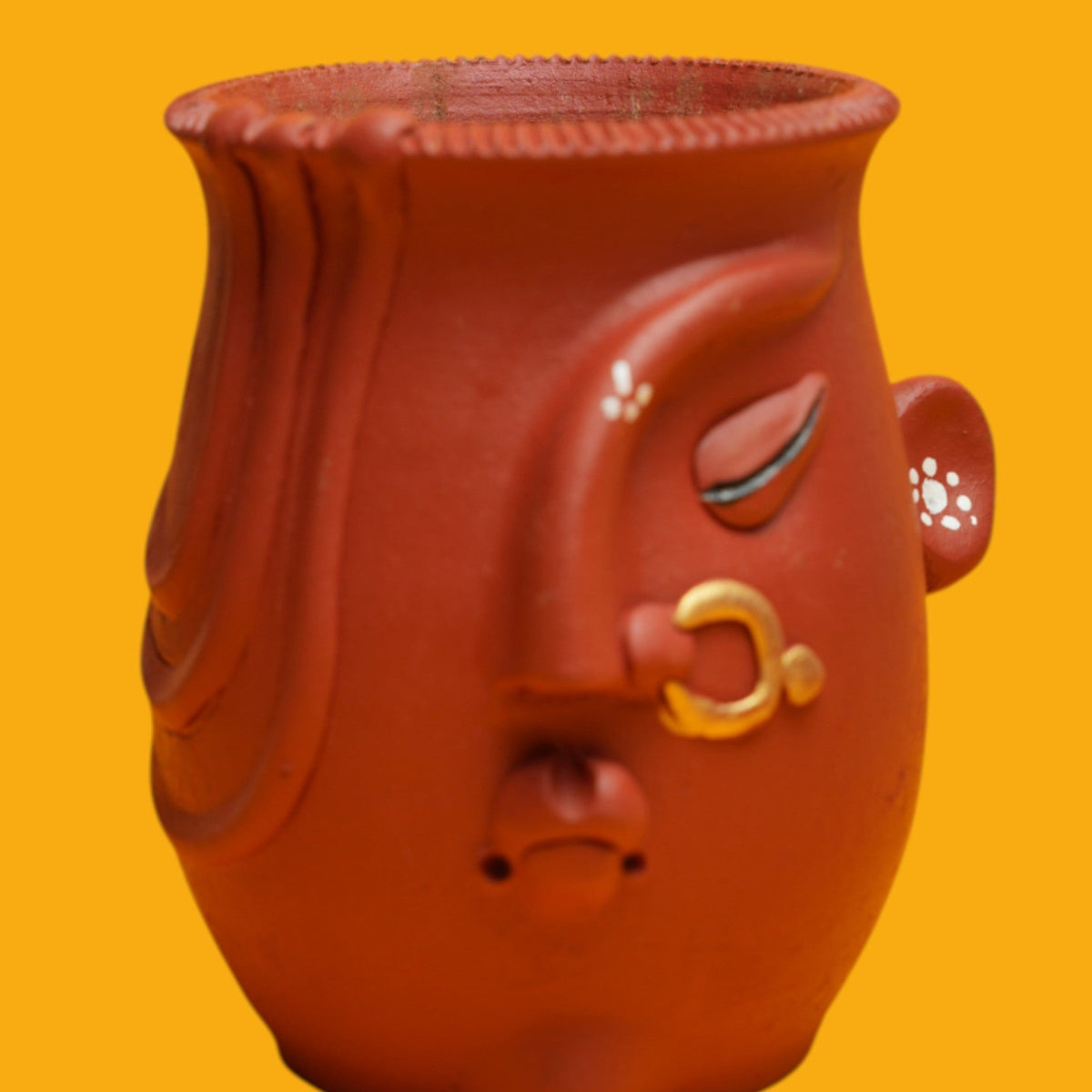Handcrafted Terracotta Ladies Face Pot