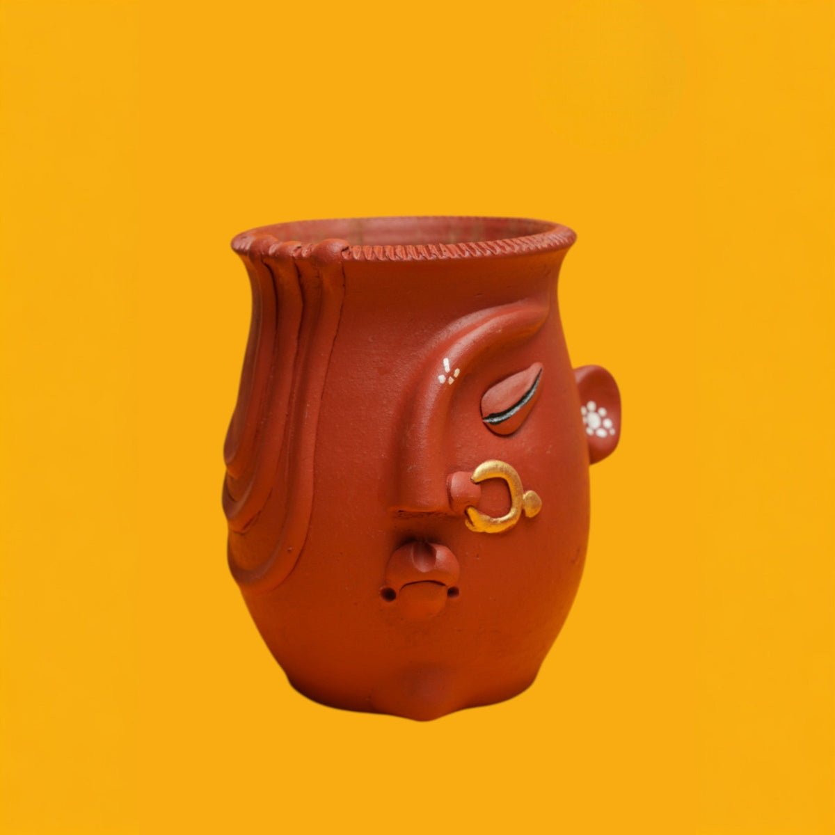 Handcrafted Terracotta Ladies Face Pot