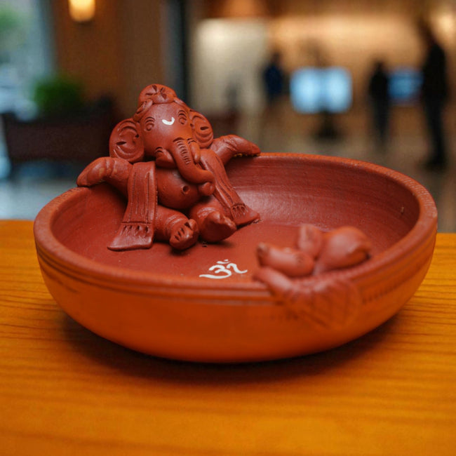 Boat Ganesha – Handcrafted Terracotta Sculpture Set of 2