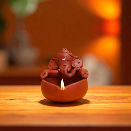 Handcrafted Terracotta Ganesha Deepa