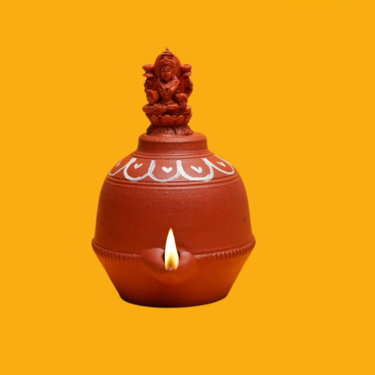 Handcrafted Terracotta Lakshmi Magic Lamp – Set of 3
