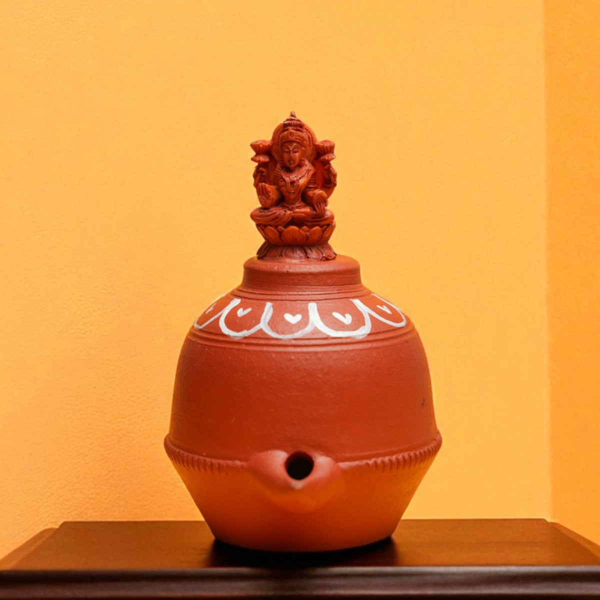 Handcrafted Terracotta Lakshmi Magic Lamp – Set of 3
