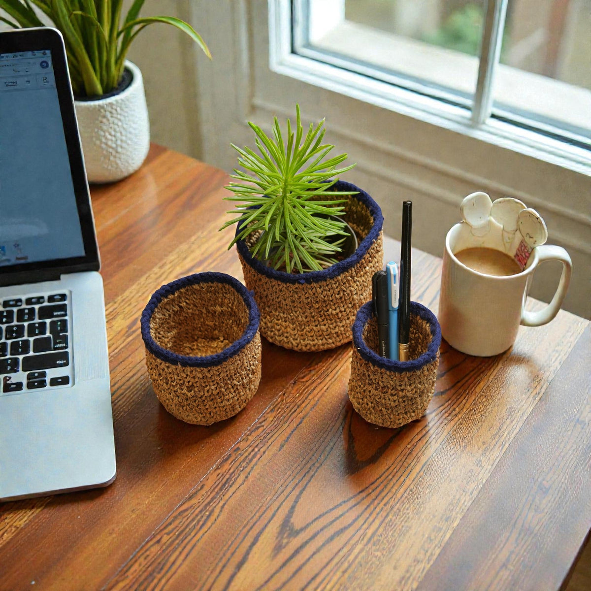 Banana Fibre Plant Holders (Set of 3)