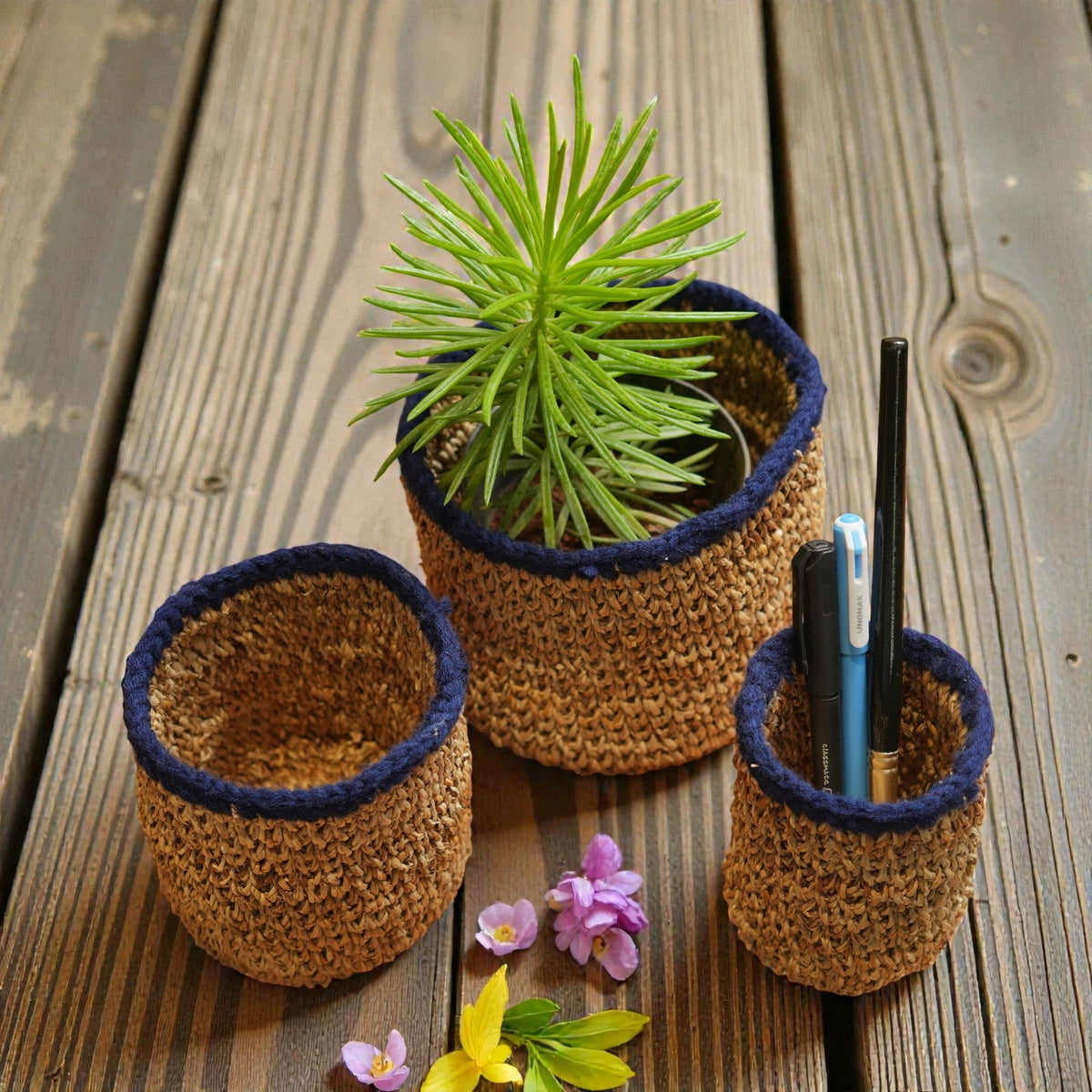 Banana Fibre Plant Holders (Set of 3) – view 3