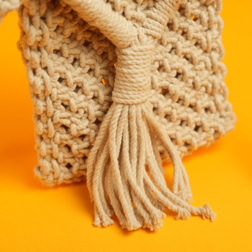 Macramé Mobile Sling Bag with Tassel – view 4