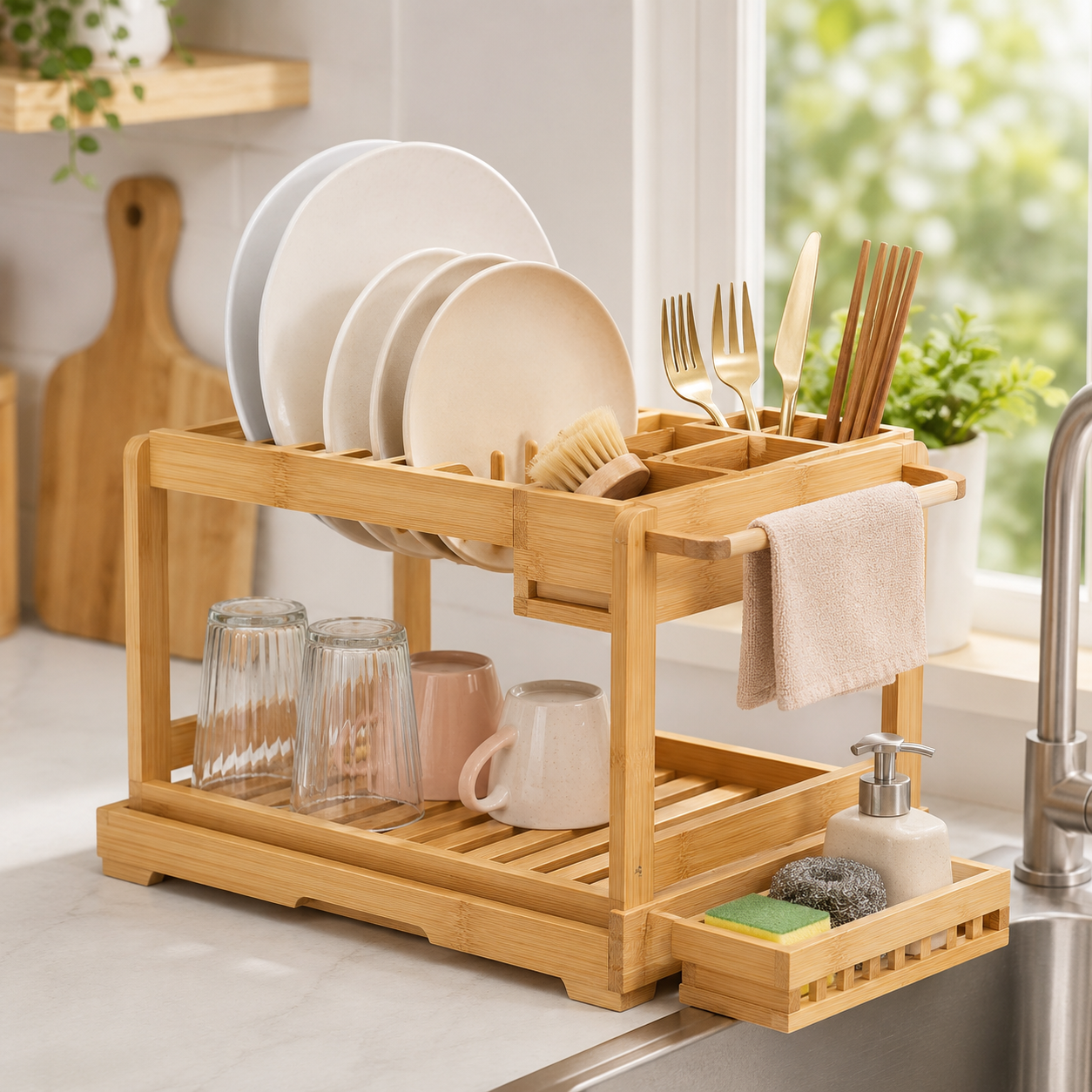 Bamboo Dish Drying Rack