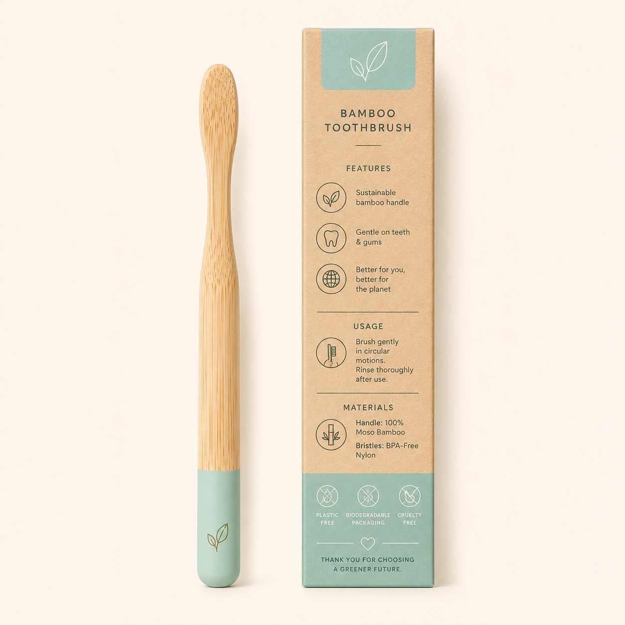 Bamboo Toothbrush With Packaging
