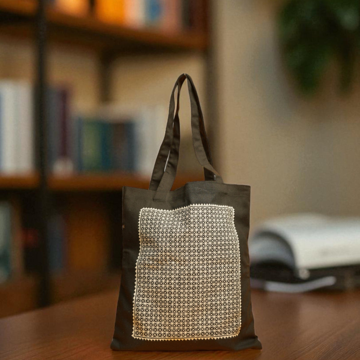 Black Hase Chittara Cotton Tote Bag – view 4
