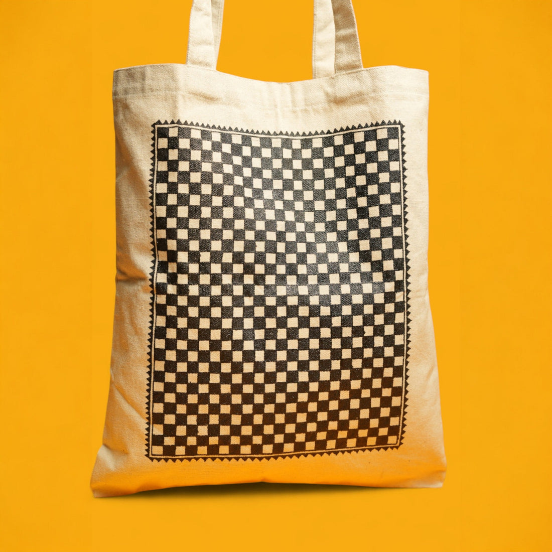 White Hase Chittara Cotton Tote Bag