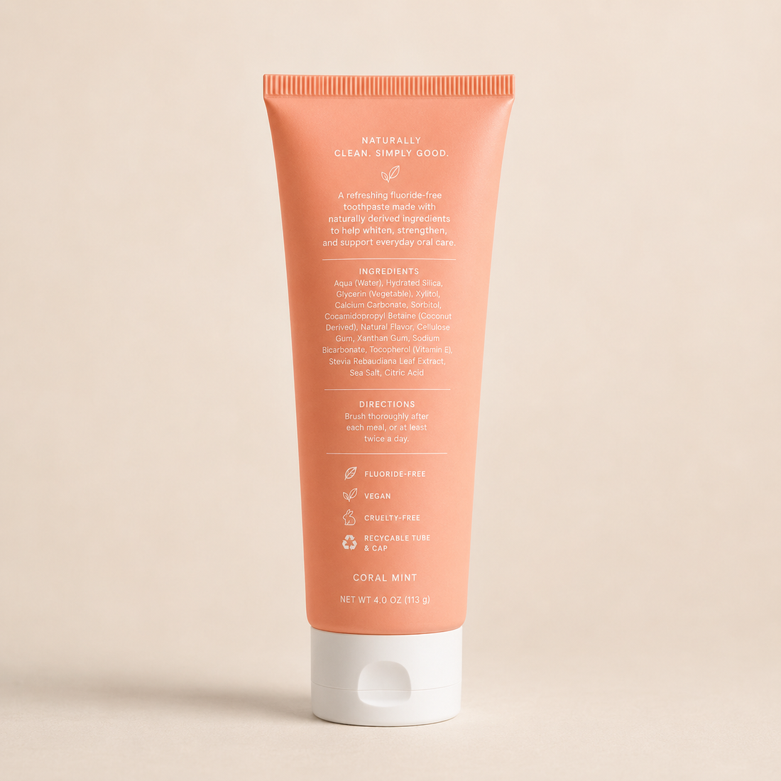 Natural toothpaste tube