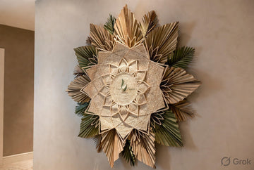 Palm Leaf Flower Wall Art Decor
