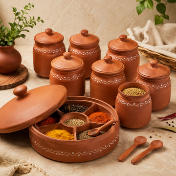 Terracotta Clay Masala Spice Box