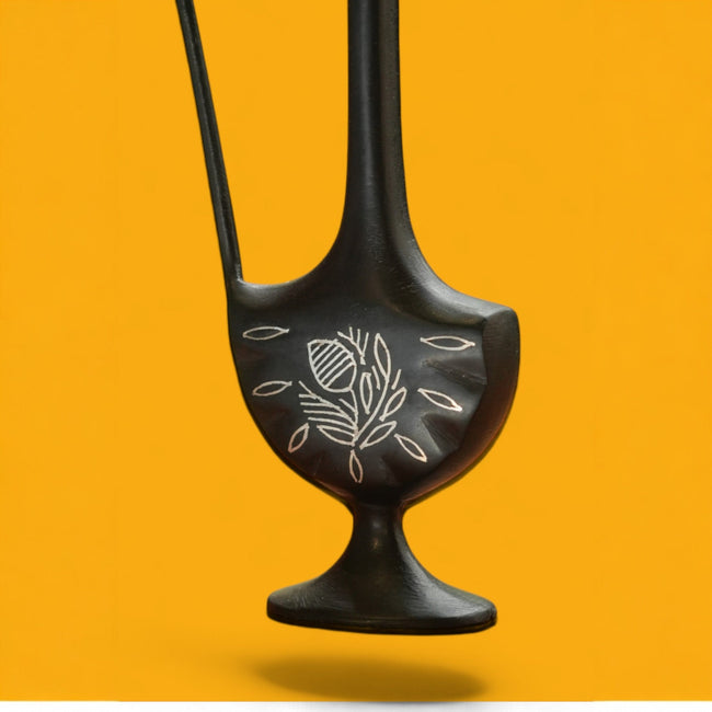 Surai Wire Work Bidri Art – Slim Black Decorative Jug with Silver Floral Inlay
