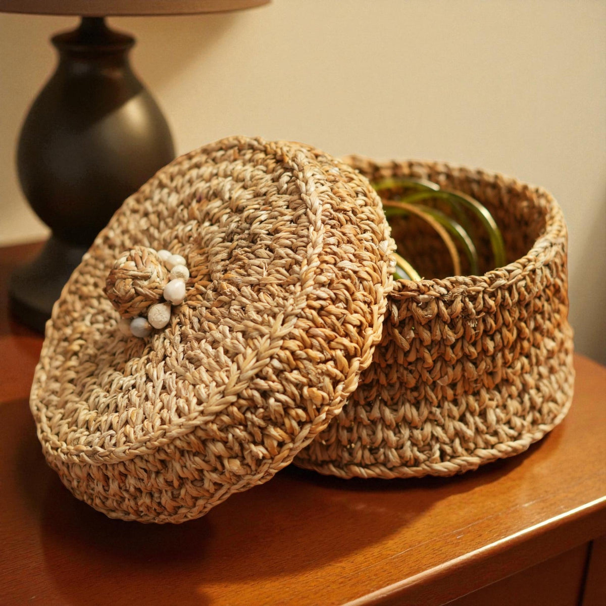 Banana Fibre Jewellery Box with Lid – view 4
