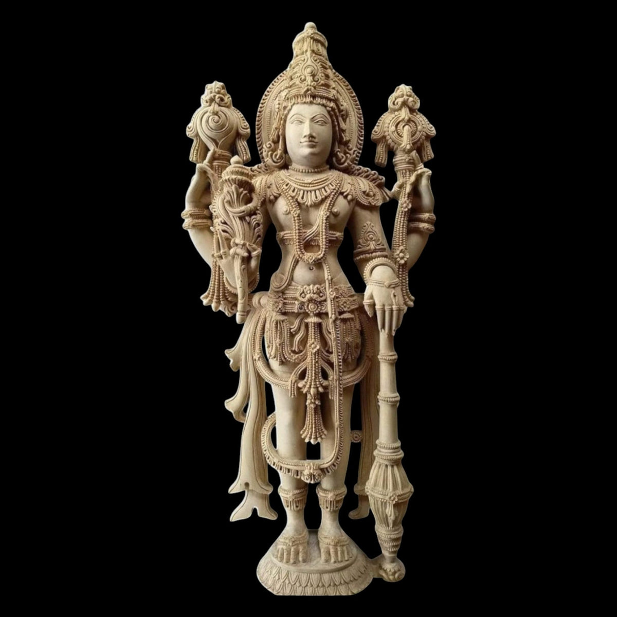 Vishnu Idol in Shivani Wood – view 2