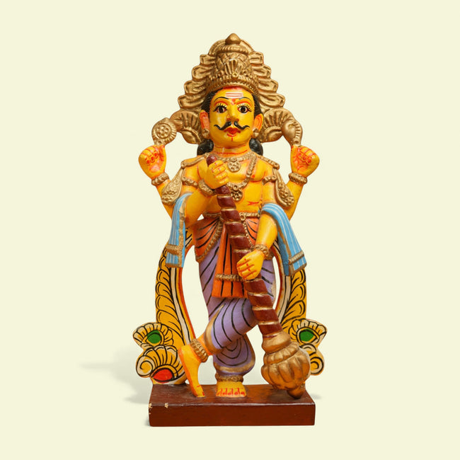 Dwarapalaka Kinnal Art Wooden Figurine – Hand-Painted Door Guardian Statue