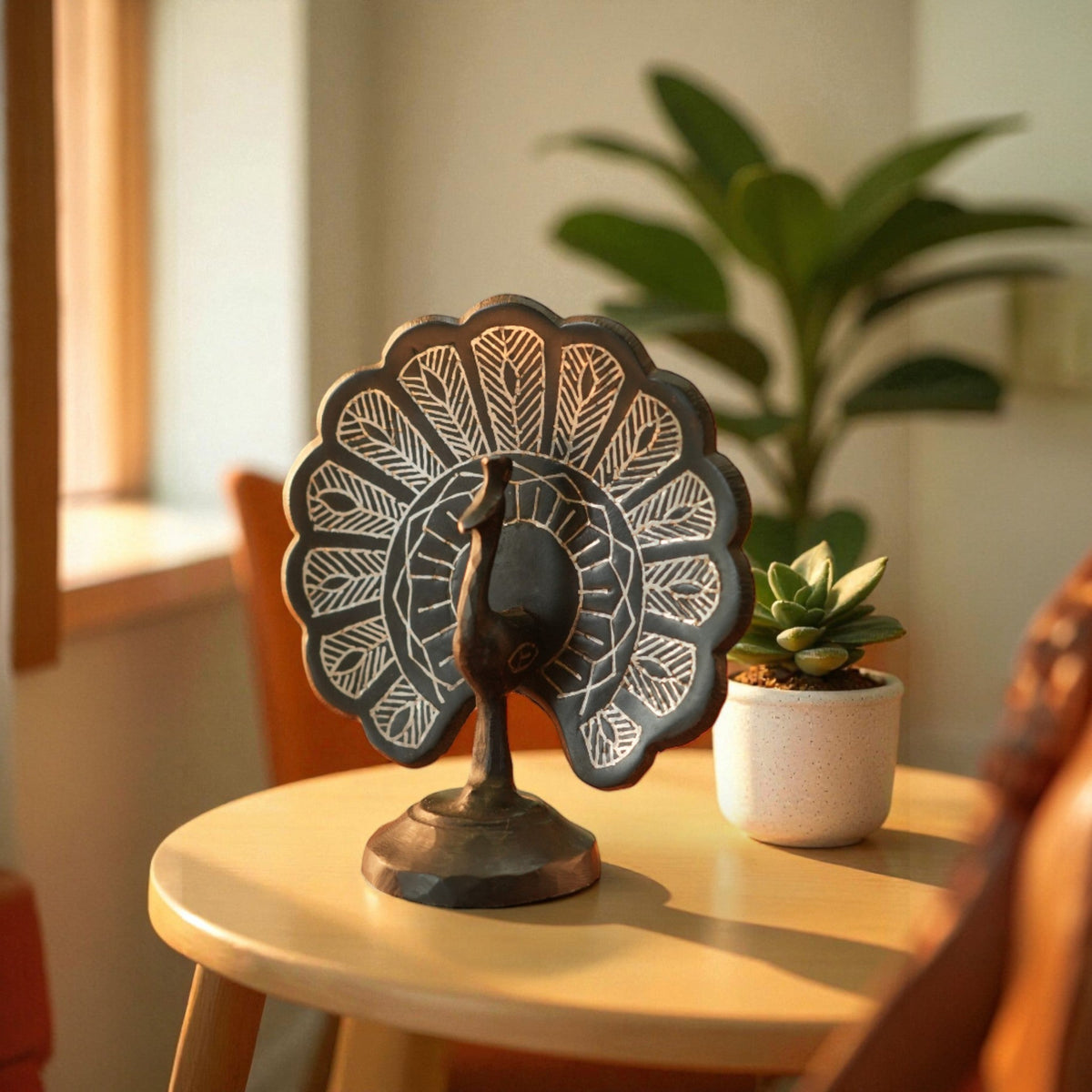 Peacock Bidri Art Figurine – view 4