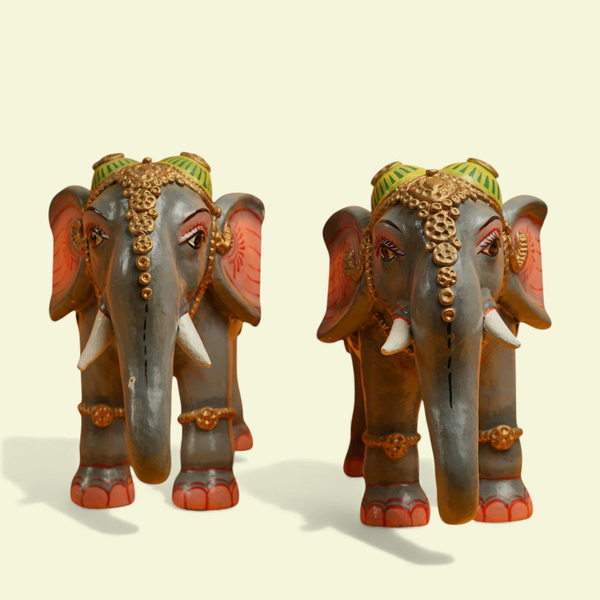 Elephant Kinnal Art Wooden Figurines (Set of 2) – view 5