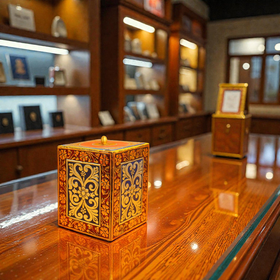 Kinnal Art Hand-Painted Wooden Gift Box