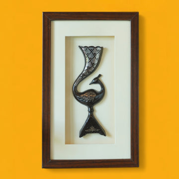 Single Peacock Bidri Art Wall Hanging