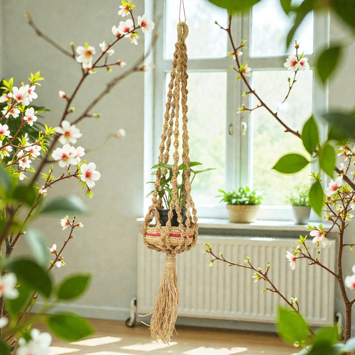 Banana Fibre Hanging Plant Holder – view 5