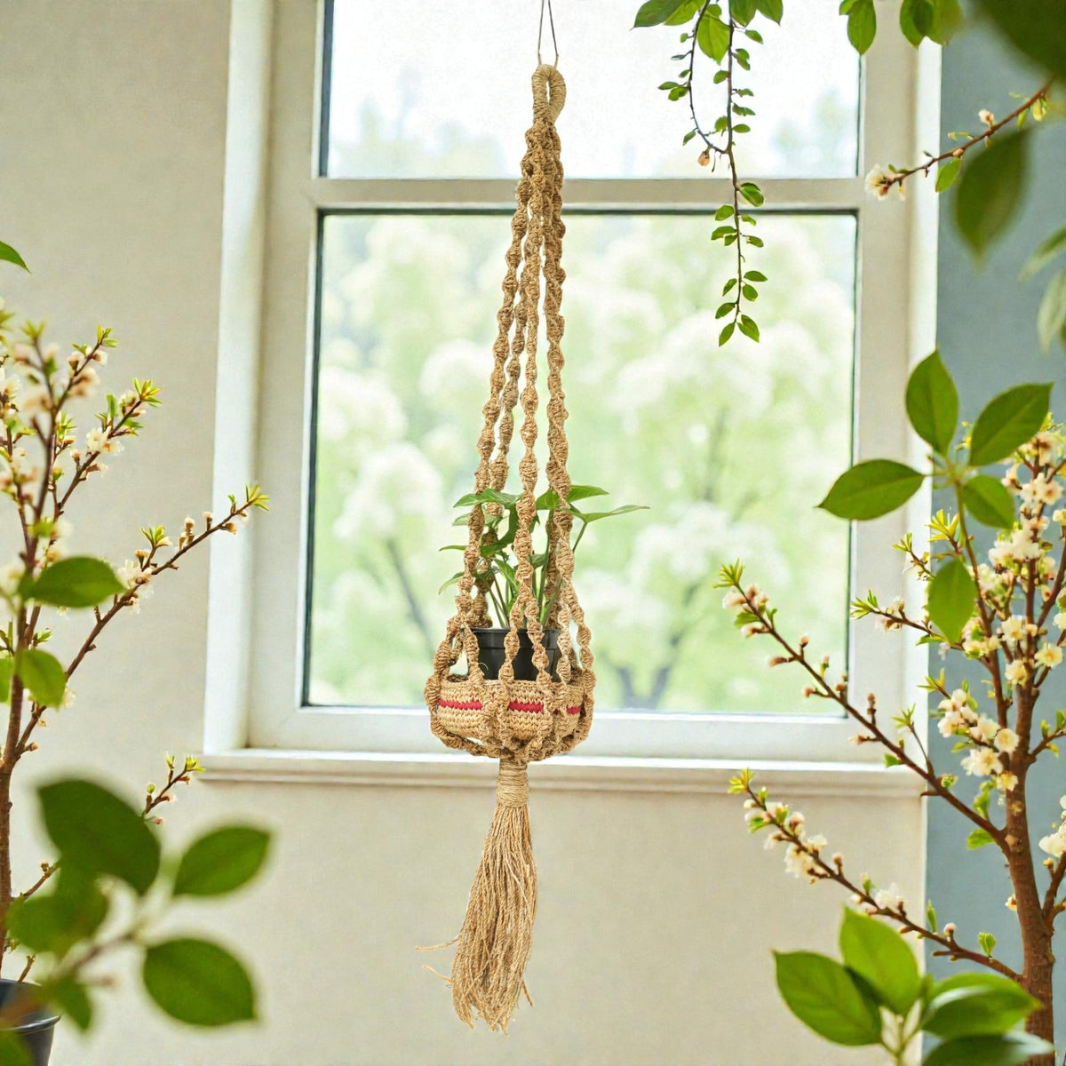Banana Fibre Hanging Plant Holder – view 3