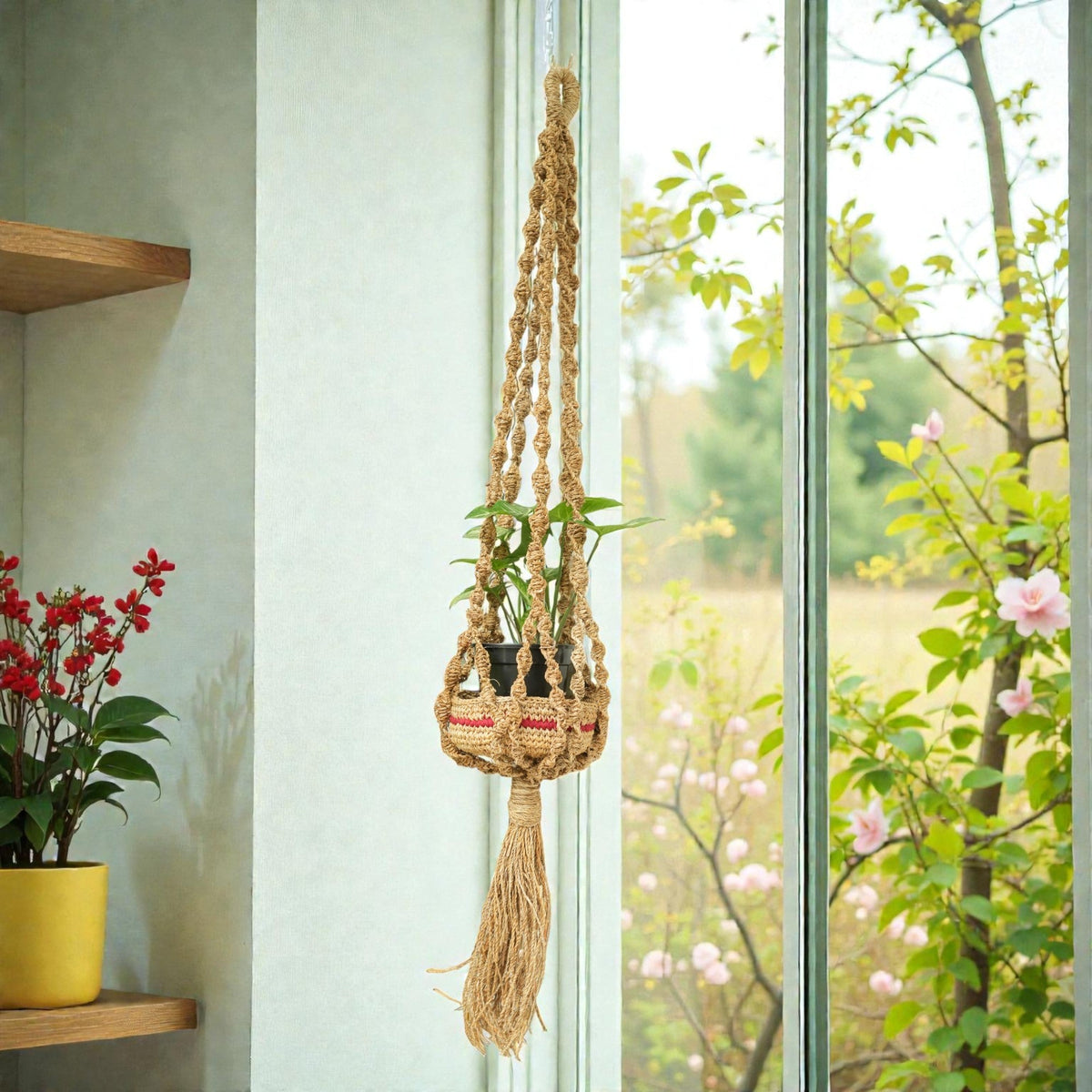 Banana Fibre Hanging Plant Holder – view 2