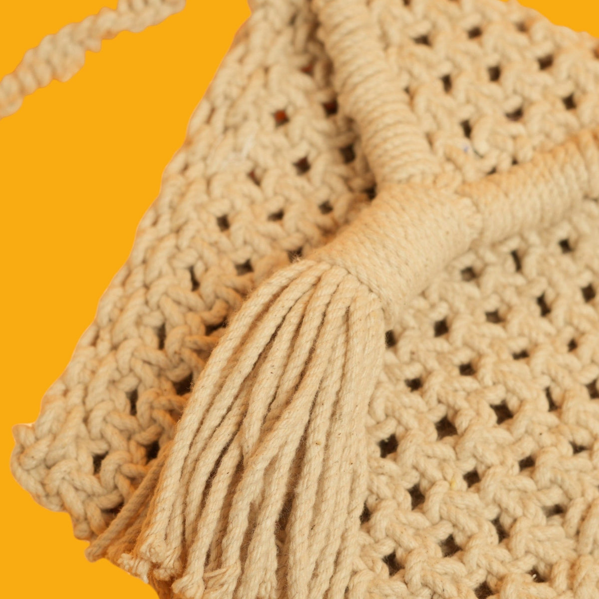 Macramé Mobile Sling Bag with Tassel – view 2