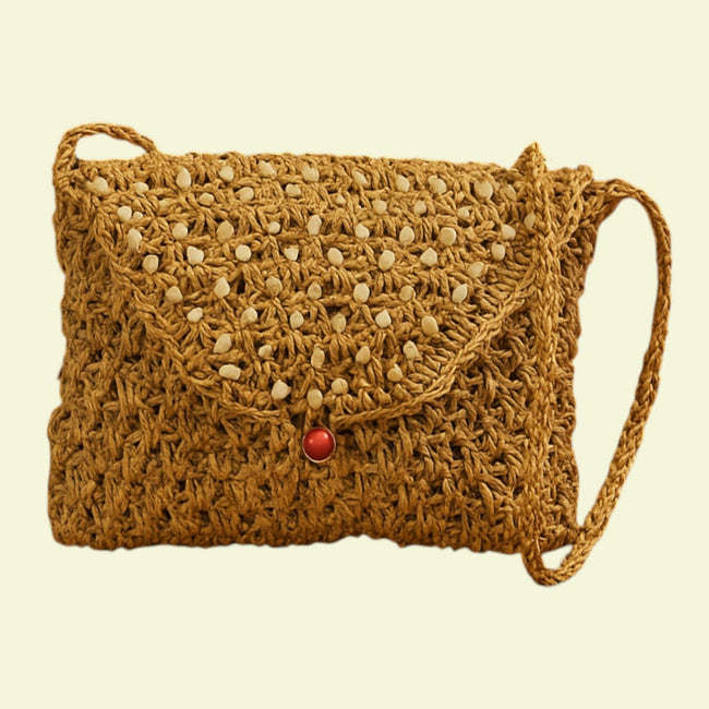 Banana Fibre Sling Bag with Flap – Handwoven Natural Crossbody Bag