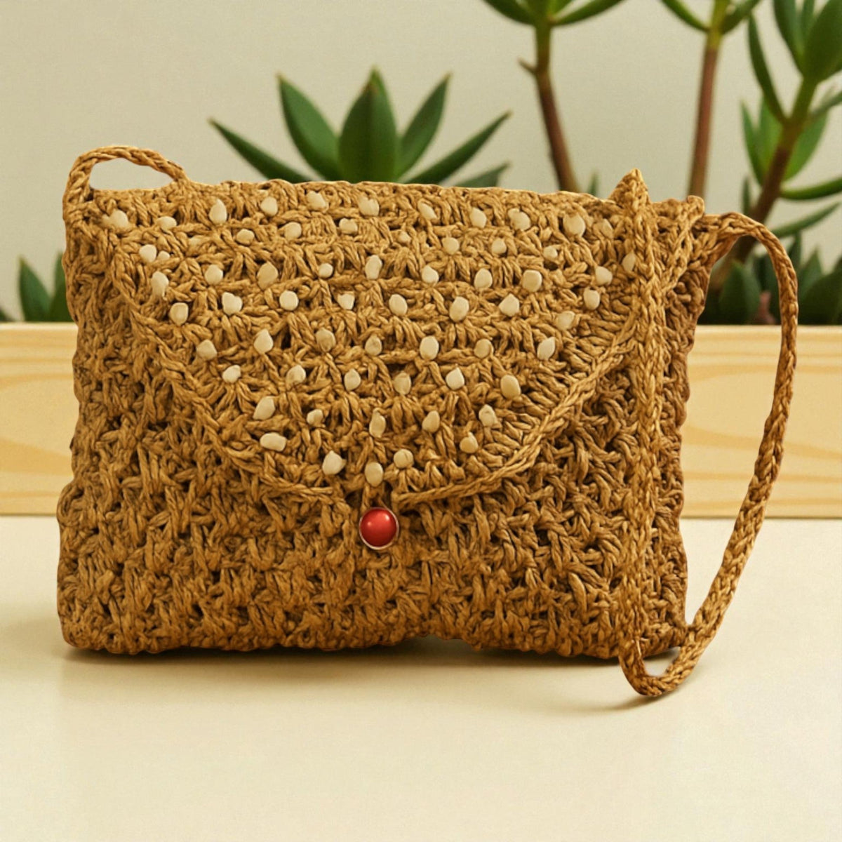 Banana Fibre Sling Bag with Flap – view 5
