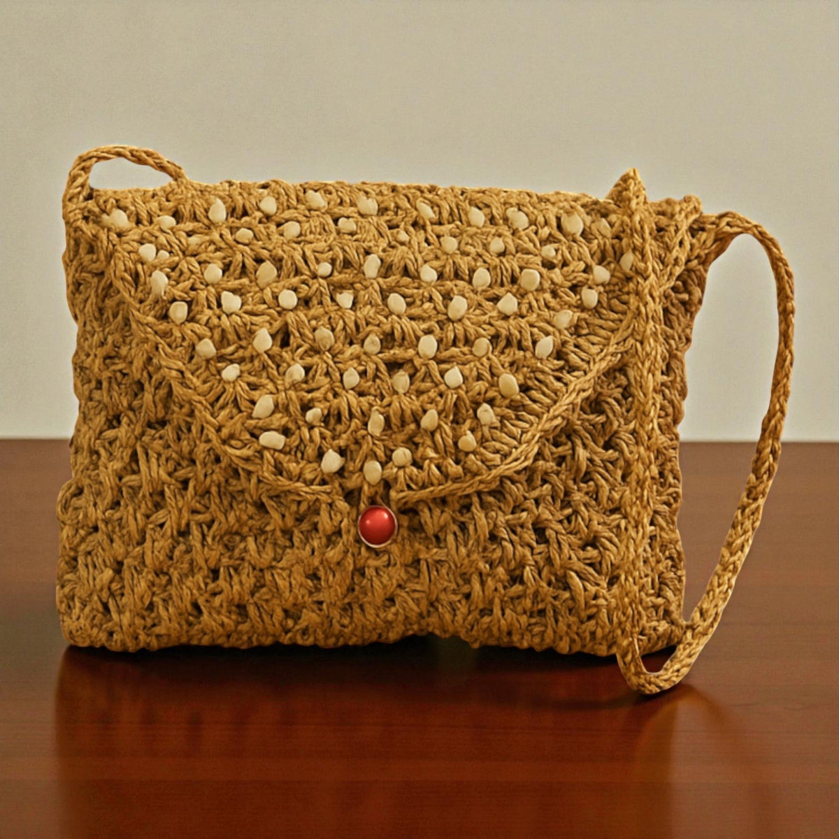 Banana Fibre Sling Bag with Flap – view 4