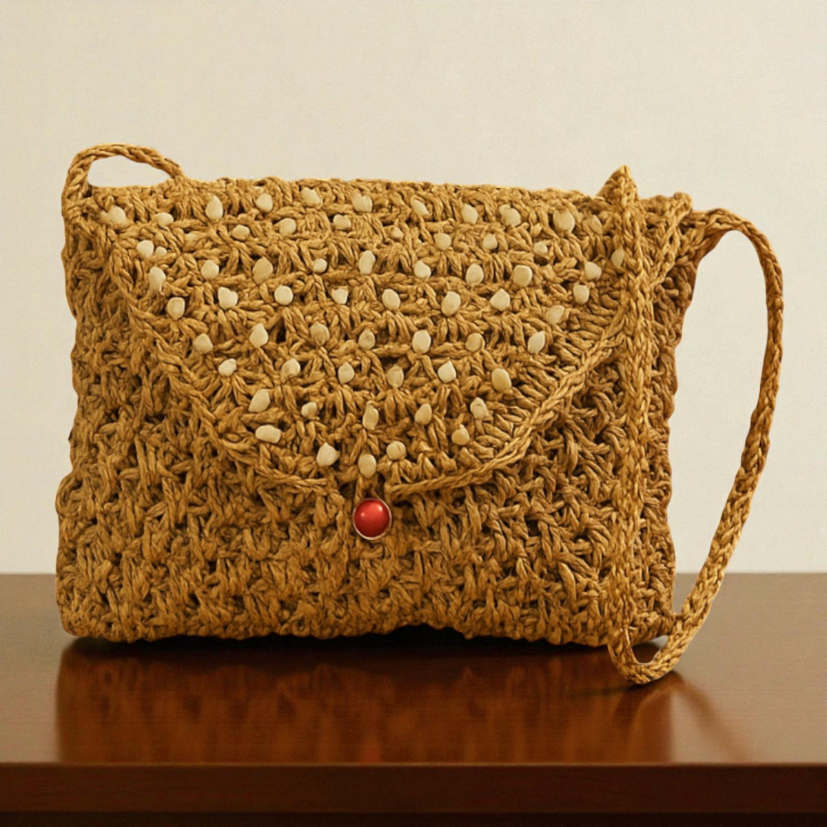 Banana Fibre Sling Bag with Flap – view 3