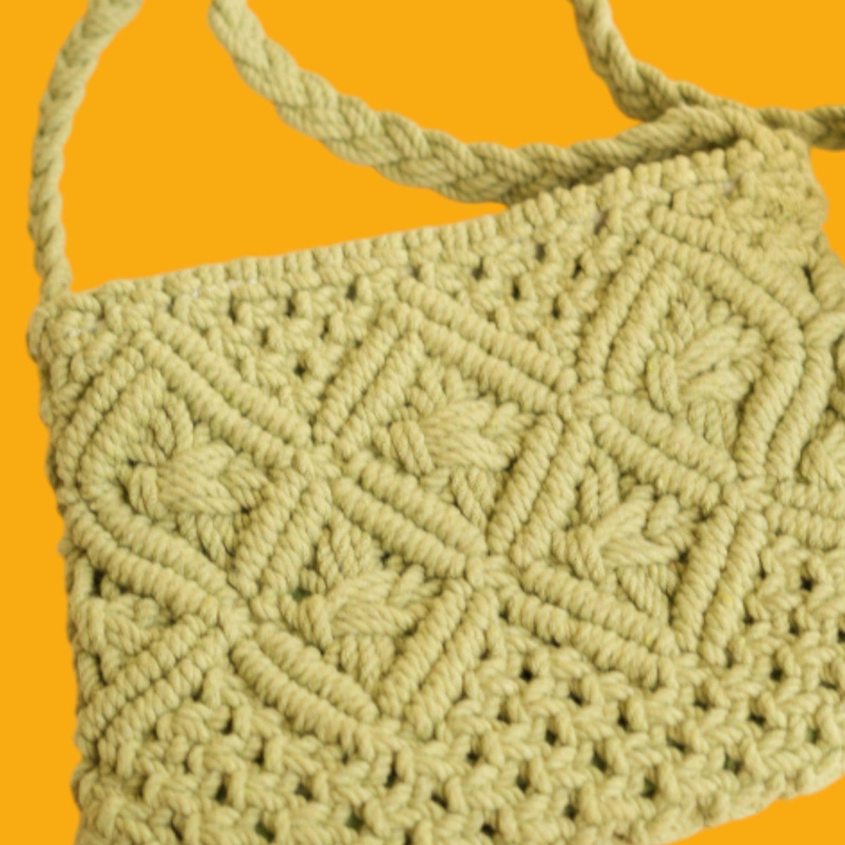 Olive Green Macramé Sling Bag – view 2