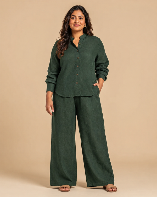 Womens Hemp Co Ord Set Green