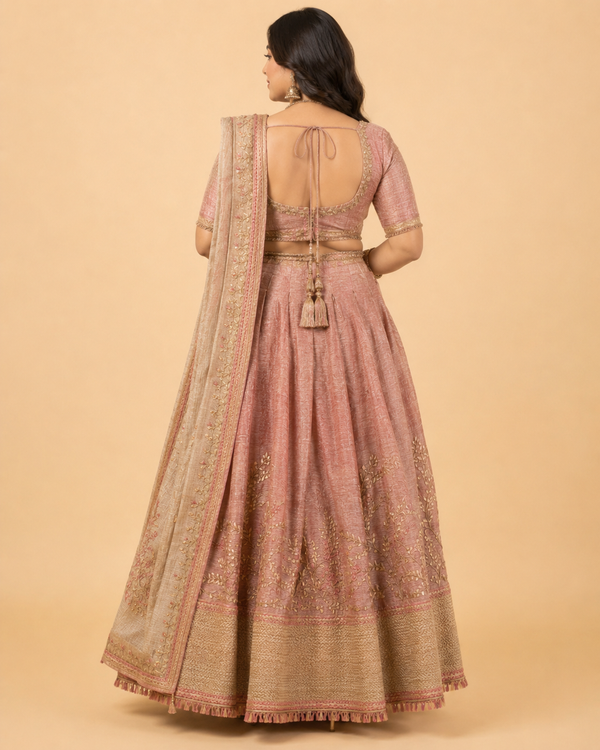 Womens Traditional Lehenga Dusty Pink
