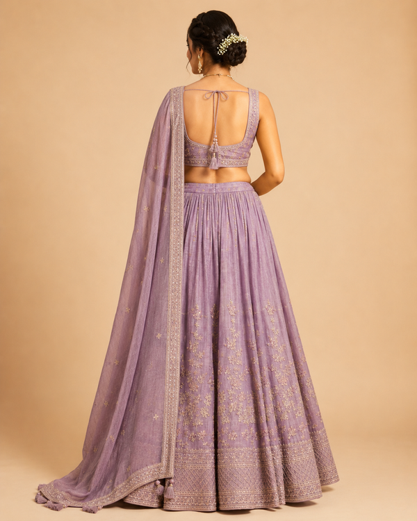 Womens Traditional Lavender Lehenga
