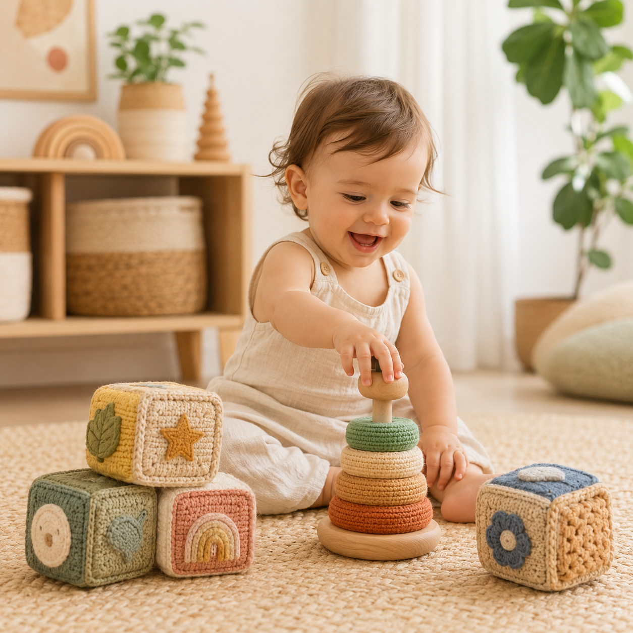 Wooden Alphabet Blocks Stacking Toy