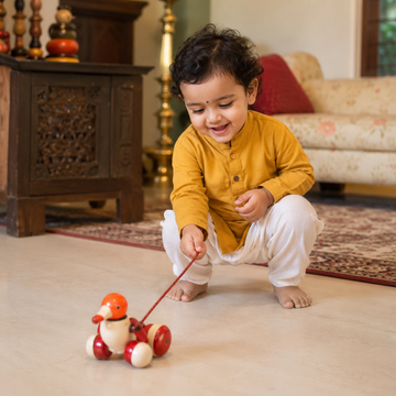 Wooden Pull Along Mushroom Toy