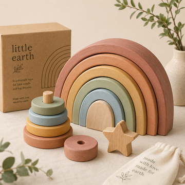 Wooden Rainbow Arch Stacking Toy