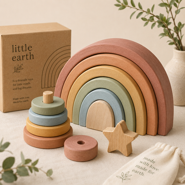 Wooden Rainbow Arch Stacking Toy